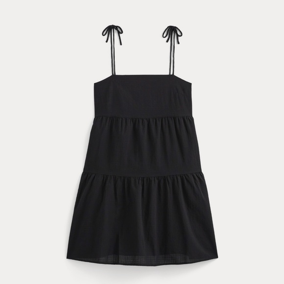 Everlane Women's Gauze Mini Tiered Dress in Black, Size Large - Picture 1 of 3